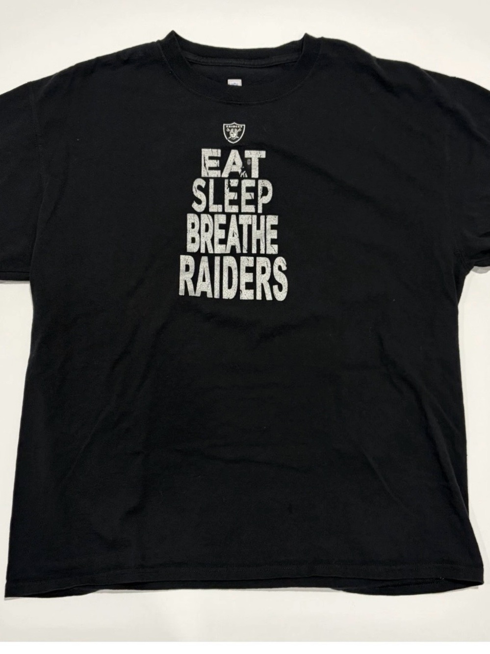 NFL Black 'Eat Sleep Breathe Raiders' Short Sleeve Tee